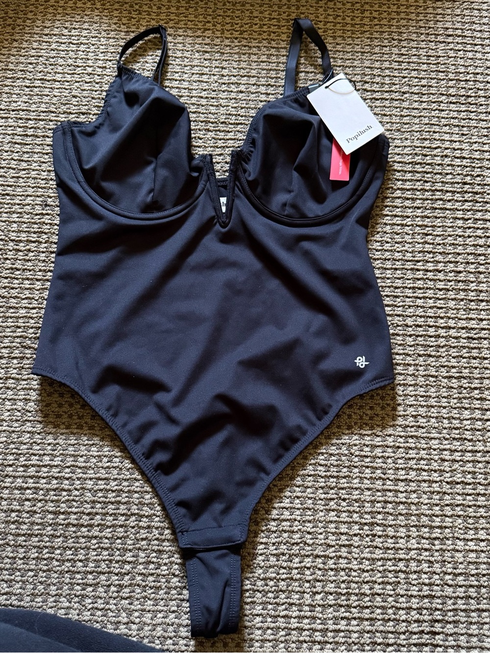 Poplash Black Underwire One-Piece Shapewear Bodysuit